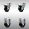 Service Caster 3 Inch SS Hard Rubber Wheel Swivel Top Plate Caster Lock Brake 2 Rigid SCC, 2PK SCC-SSTTL20S314-HRS-2-R-2 - alternate 1